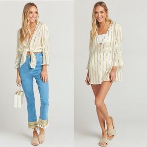 NWT Show Me Your Mumu Mercer Gold Striped Tunic XS